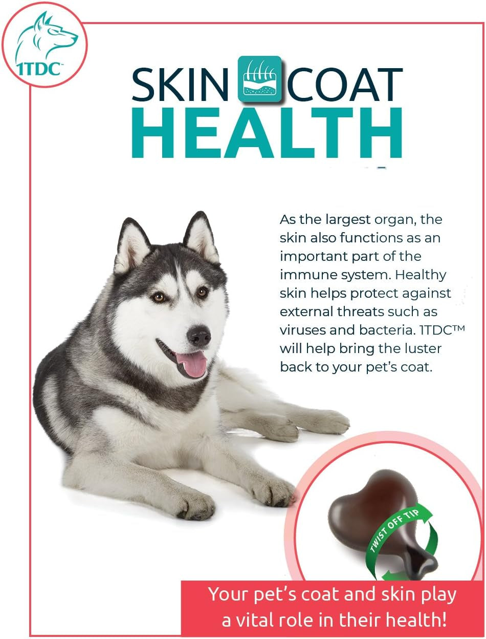 Dual Action Natural Support - 60 Twist off Soft Gels | Delivers 4 Health Benefits for Dogs & Cats | Supports Oral, Hip, Joint, Skin, Coat Health, Muscle & Stamina Recovery (120)